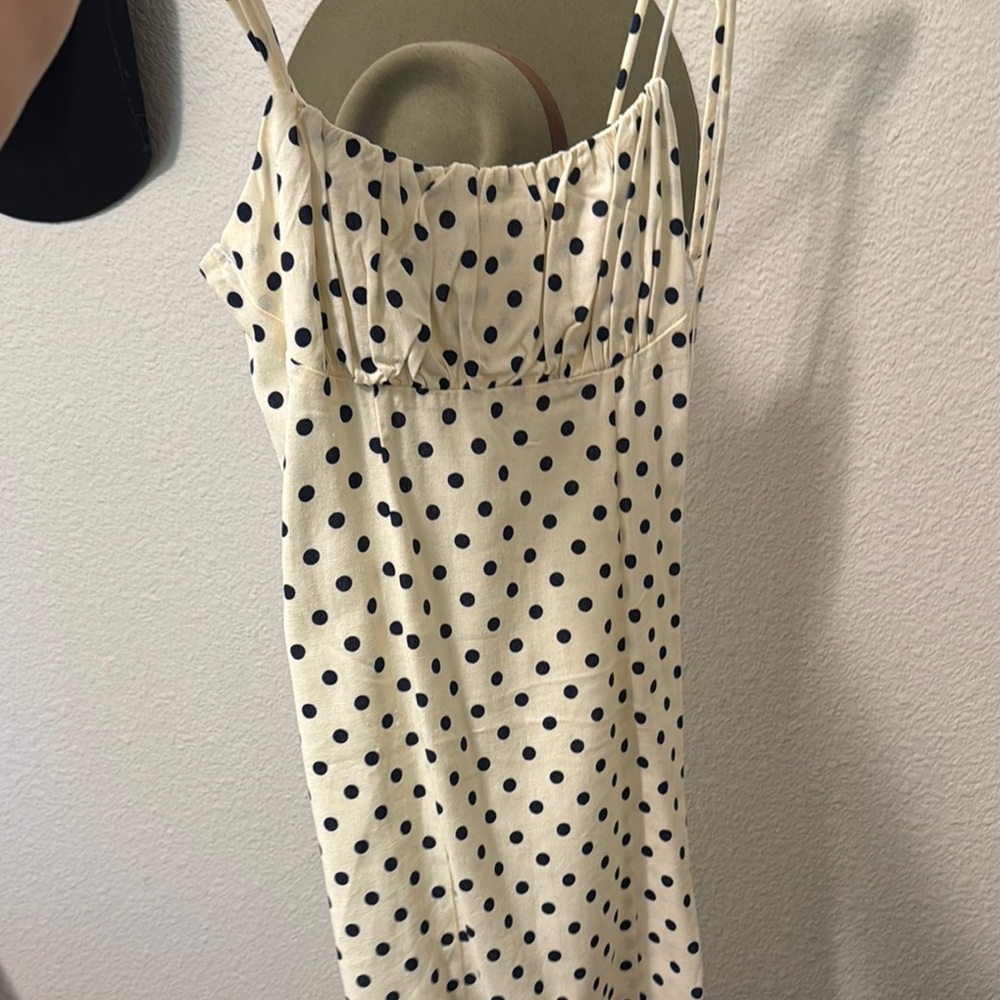 T.J.Maxx Cream and Black Polka Dot Mini Dress